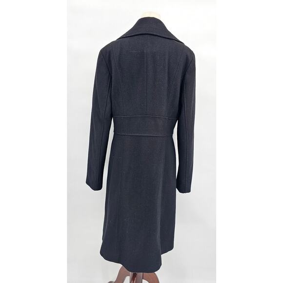 Nine West Women's 8 Black Wool Button-Up Mid Length Coat - Picture 2 of 9